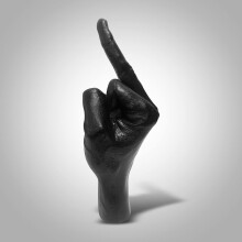 (Black) Middle Finger Gesture Sculpture Cute Lovely Classic Ornament for DIY Crafts Home Decoration