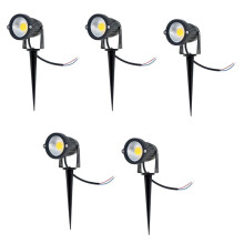 5X Ip65 Faretto da Giardino A LED per Esterni da Giardino A LED 5W 12V Ac