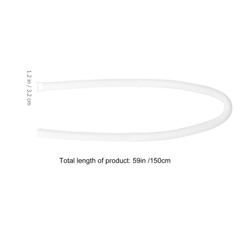 1Pc White Rubber Swimming Pool Hose Flexible Filter Pump Replacement 2