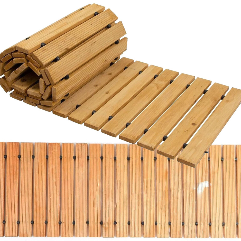Wood Garden Pathway 9M 30Ft Cedar Roll Out Walkway, Nonslip Weatherresistant Rustic Outdoor Yard Patio Path 9351714523998