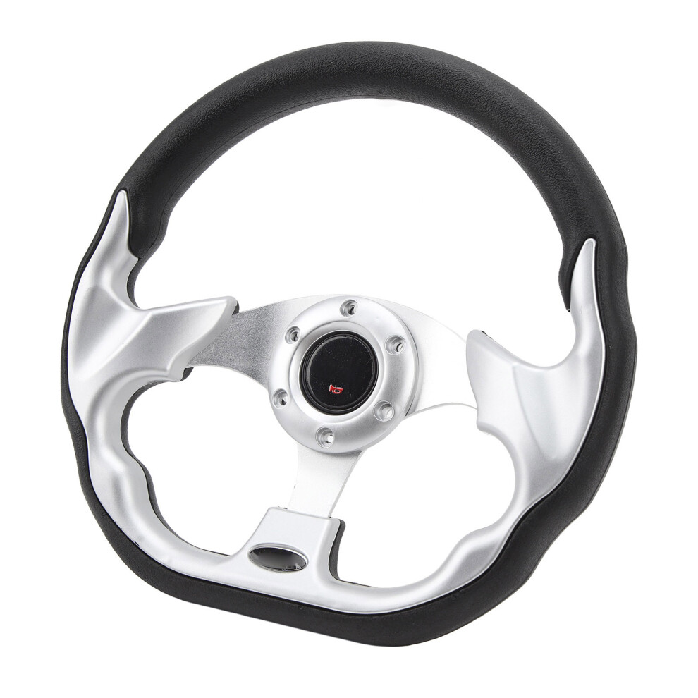 12.5 Inch Aluminum Alloy Golf Cart Steering Wheel For EâZâGo Rxv & Txt Silver 7891388840202