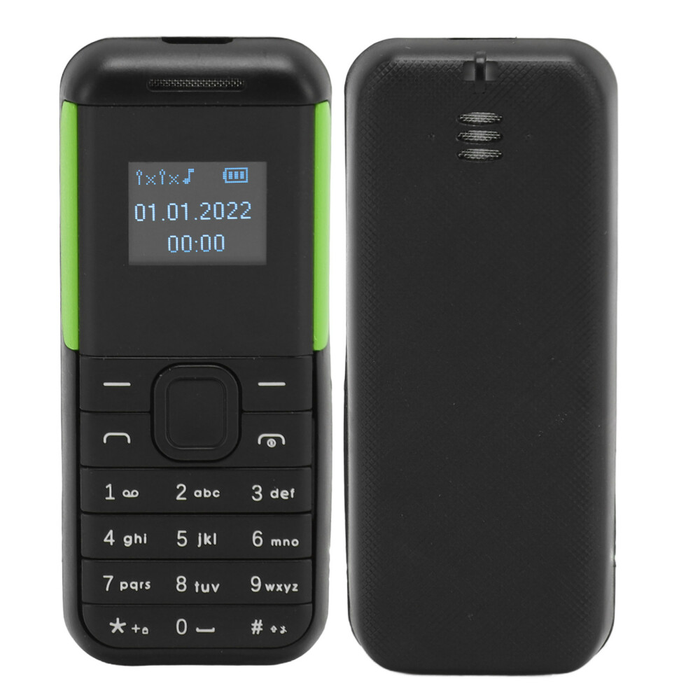Mini 2G Phone 0.66In Screen Dual Sim Bluetooth Black Green Green,Black 4941388840467