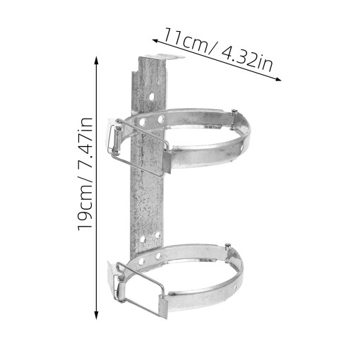 2Pcs Durable Silver Iron Fire Extinguisher Holder Wall Mount Brackets 1