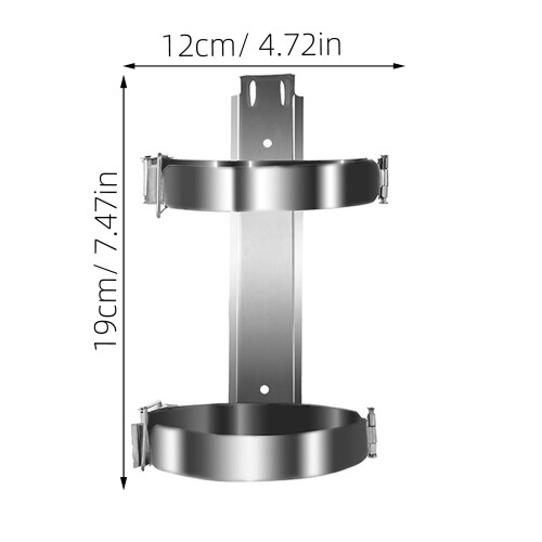 2Pcs Durable Silver Iron Fire Extinguisher Holder Wall Mount Brackets 2