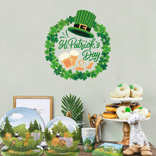 Patrick's Day Feest Raamsticker Met Groene Klavertjes 2