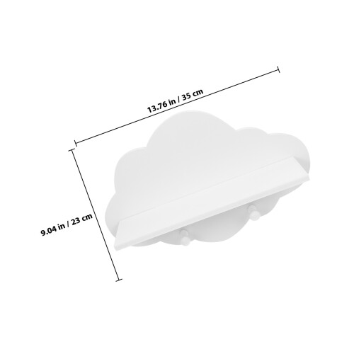 1Pc White Wooden Floating Shelf Wall Mount Rack for Home Storage 1