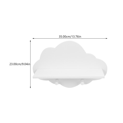 1Pc White Wooden Floating Shelf Wall Mount Rack for Home Storage 2
