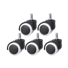 5 Pack 2 Inch PU Swivel Office Chair Caster Wheels, 11mm Circlip or 10mm Threaded, Circlip Gray