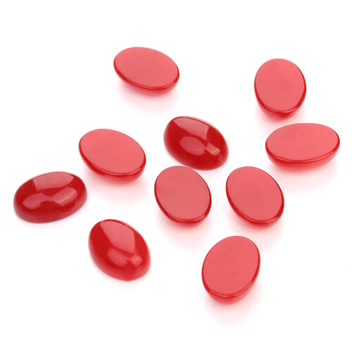 10 pcs 18x25mm red ruby stone oval agate stickers for jewelry making 2