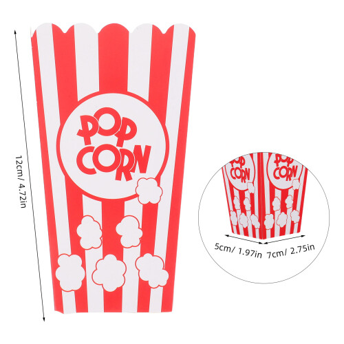 24Pcs Red Paper Popcorn Buckets Durable Snack Containers for Parties 1