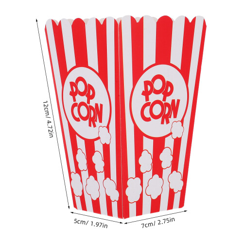 24Pcs Red Paper Popcorn Buckets Durable Snack Containers for Parties 2