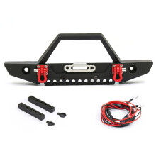 Metall Front StoßStange mit LED Leuchten für 1/10 RC Crawler Auto Axial SCX10 II 90046 -4 TRX4