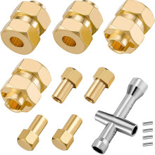 4 StüCk Messing VerläNgert 7Mm Sechskant Rad Naben Kombinierer 4Mm Verbreitert für AXIAL SCX24 90081 1/24 RC Crawler Auto Upgrades Teile