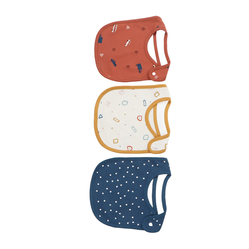 Multi-Layered Baby Bib with Cartoon Print, Cotton, 20x25cm