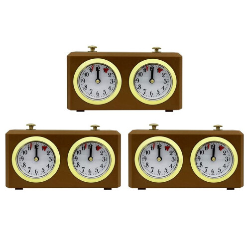 3X Mechanical Chess Clock Analog for Chess Game Timer Clock Official Clocks Timers No Battery Needed