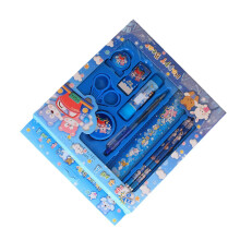 Set di cancelleria scolastica cartoni animati 6 pezzi: matite, temperino, forbici, fermaglio