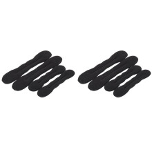 Magic Bun Maker (4 Small, 4 Large) Foam Sponge Bun Shaper Hair Accessories (Black)