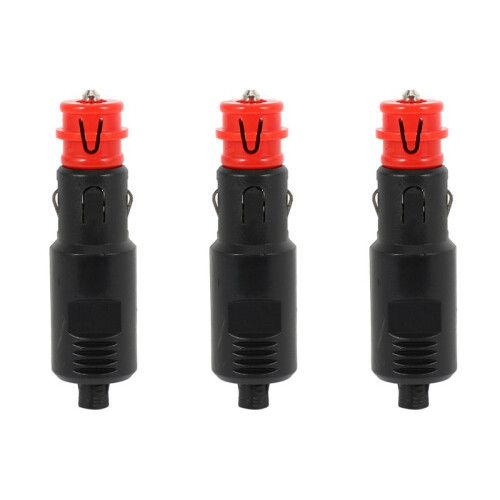 3X 12V Car Cigarette Lighter Socket Power Plug Connection Male Adaptor