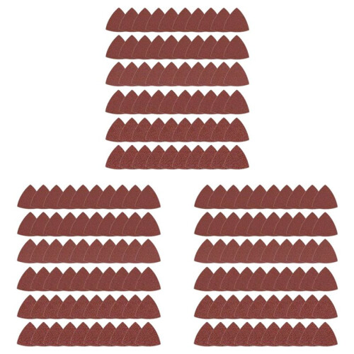 180pcs Triangular Hook and Loop Triangle-Sandpaper, Fit 3-1/8 Inch Oscillating Multi Tool Sanding Pad