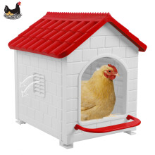Chicken Nesting Box for Hens, Waterproof Wall Mounted with Nesting Pads for Laying Eggs (Red)
