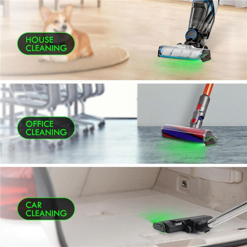 2X Vacuum Cleaner Dust Display LED Light Attachment, Green Light Clean  Hidden Dust for Home Pet Shop 2
