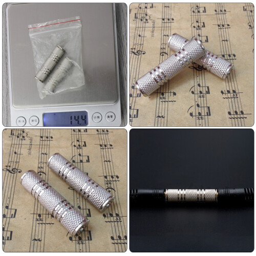 Cable Adapter Connectors Silver 2pcs 1.4x0.4in 2