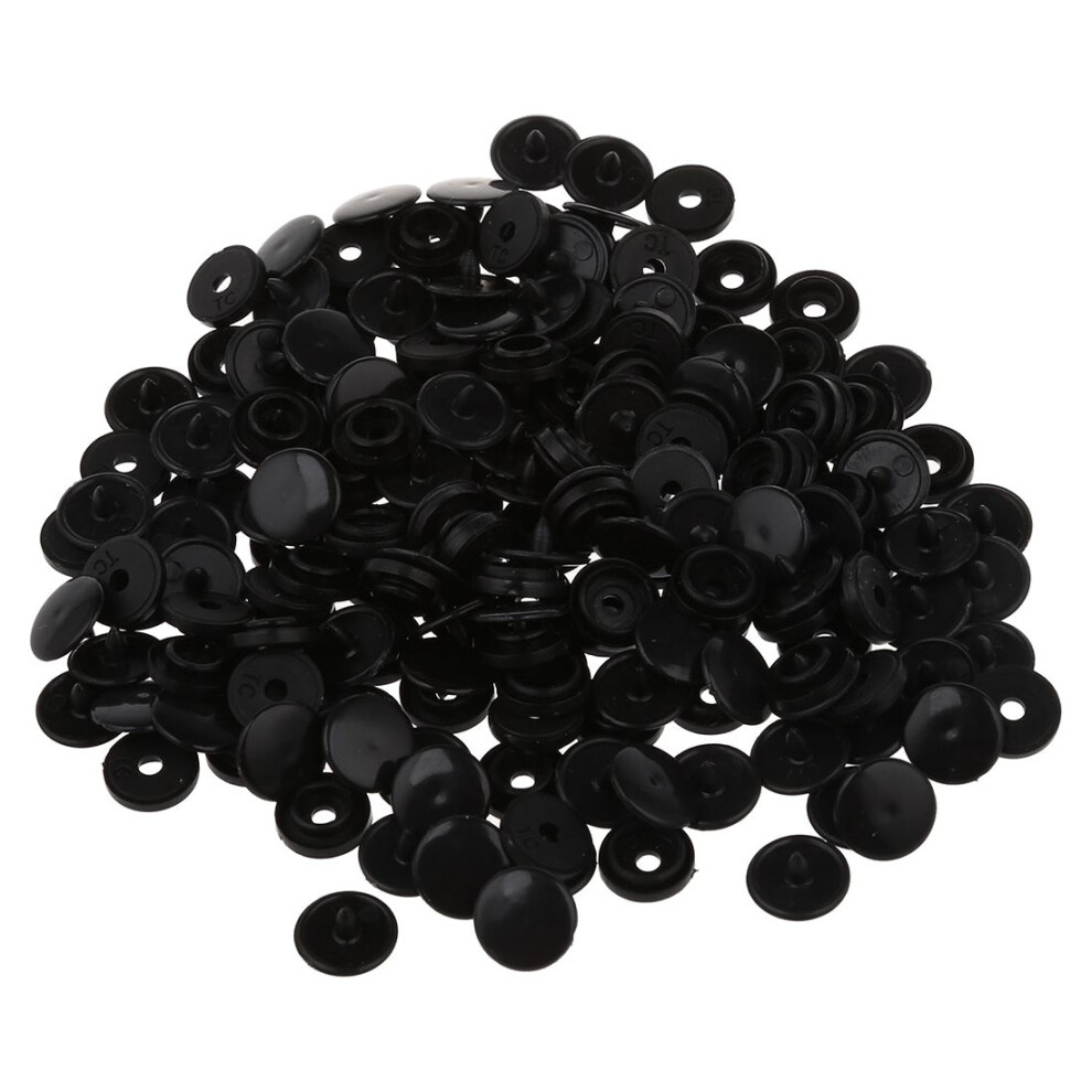 50 Pcs T3 Kam Snaps Press Studs Scrapbook Sewing Buttons Black 4713048825769