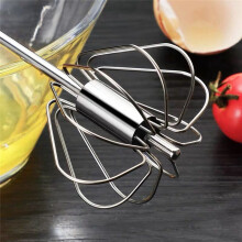 12inch Stainless Steel Semi-Automatic Whisk, Hand Push Rotary Blender Egg Whisk, Mixer Stirrer Kitchen Tool Dark