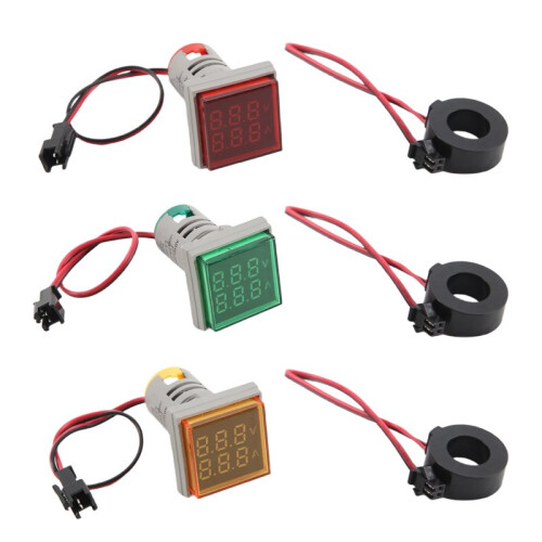 AC Volt Amp Meter, AC 20-500V 0-100A  Multimeter LED Dual Display Voltmeter Ammeter Voltage and Current Meter Tester