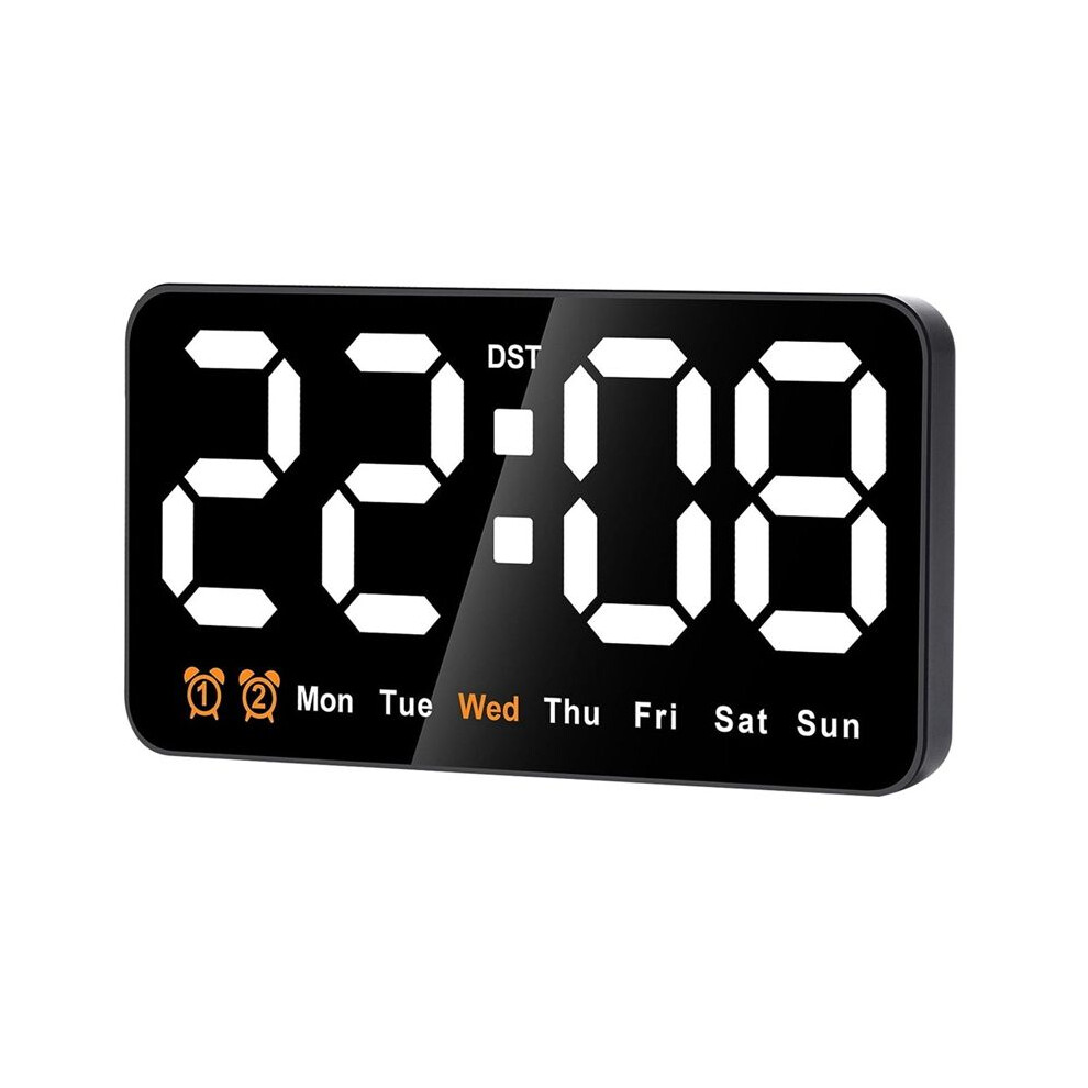 Digital Wall Clock, 9Inch Led Digital Clock Large Display With 12/24H, Digits,Small Silent Wall Clock(White) White 6033064697354
