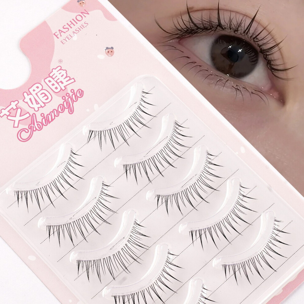 Roc-Electron 5 Pairs Ultra Thin Clear Lashes For Party & Cosplay