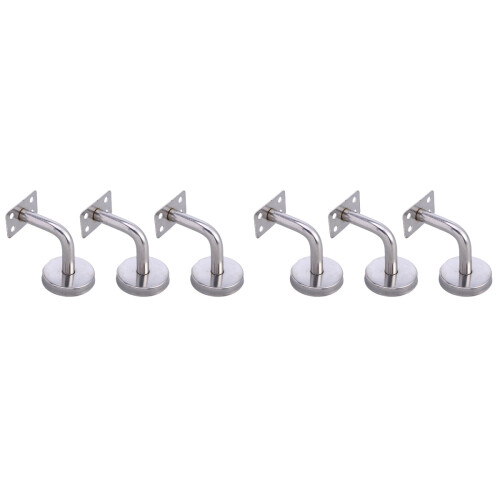 6Pcs Silver Handrail Support Brackets Stainless Steel for Indoor Use 1