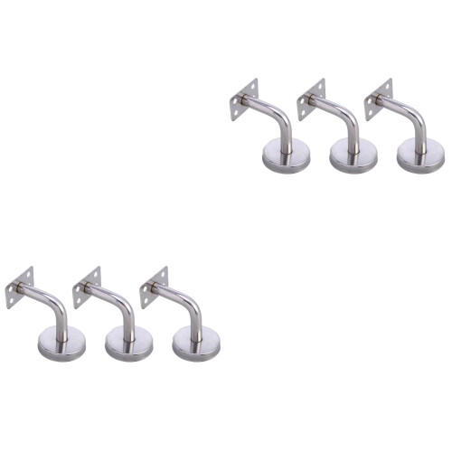 6Pcs Silver Handrail Support Brackets Stainless Steel for Indoor Use 2