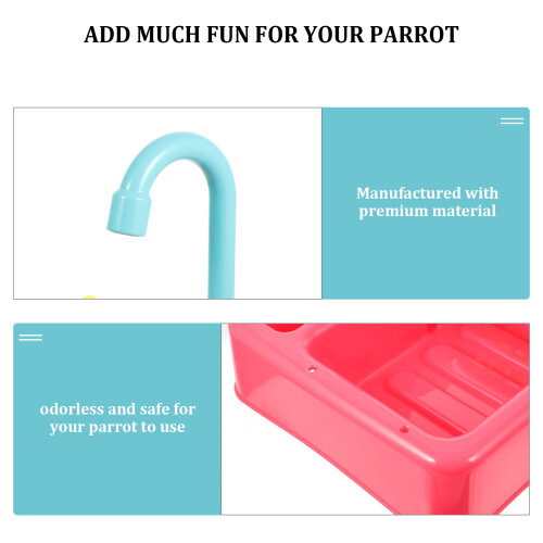 1 Set Automatic Bird Bathing Tub Water Shower Basin No Battery 2