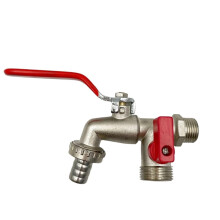 Brass Garden Spigot 1/2 Inch Red Handle Outdoor Water Faucet Leakproof Anti‑Freeze Bibcock A‑1