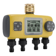 4 Zone Water Timer with Smart Rain Delay, Programmable Irrigation Controller for Lawn and Garden
