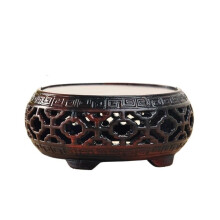 Wooden Plant Stand Retro Bonsai Display Base Elegant Wood Texture Stable Structure for Vase Statue Decor