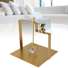 Square Metal Napkin Dispenser, 13.5cm, Golden Bear Handle