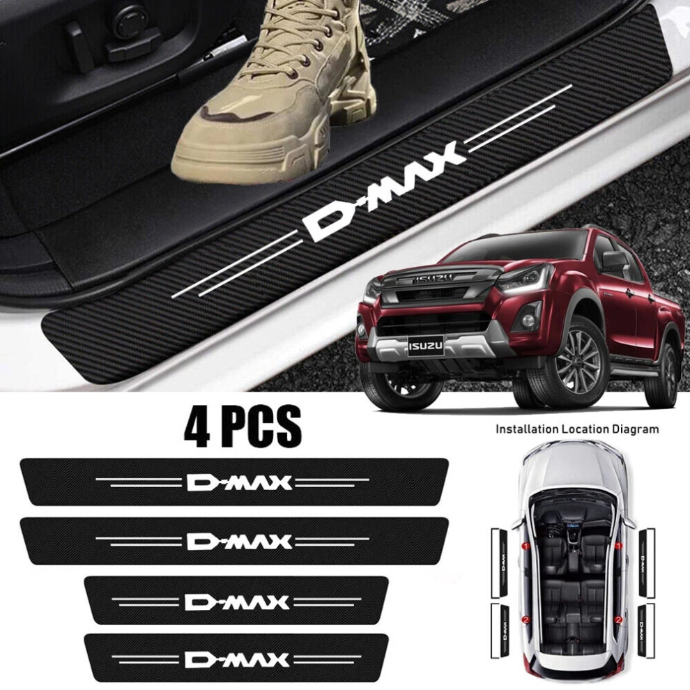 4X For Isuzu D-Max Door Sill Plate Scuff Anti Scratch Decal Sticker Protector 4069369445668