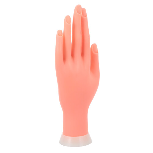 Pink Silicone Manicure Practice Hand Model for Nail Art Training 2