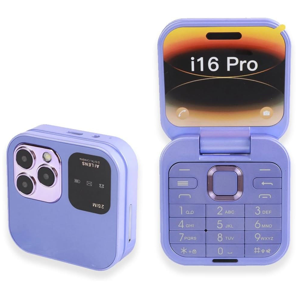 (Purple) Flip Phone For Seniors, 2G Unlocked With Big Buttons & Led Flashlight, Dual Sim, 1.77 Inch Screen Purple 747887423262