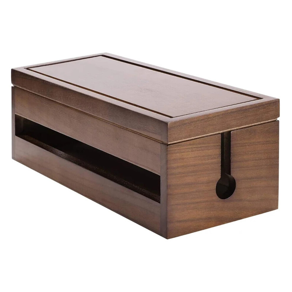 Wooden Cable Management Box Cord Organizer With Ventilated Heat Protection And Surge Protector Storage 9169991402932