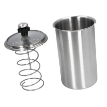 Pressa per carne in acciaio inox 304, 11,5  18  3,9 cm, coperchio trasparente