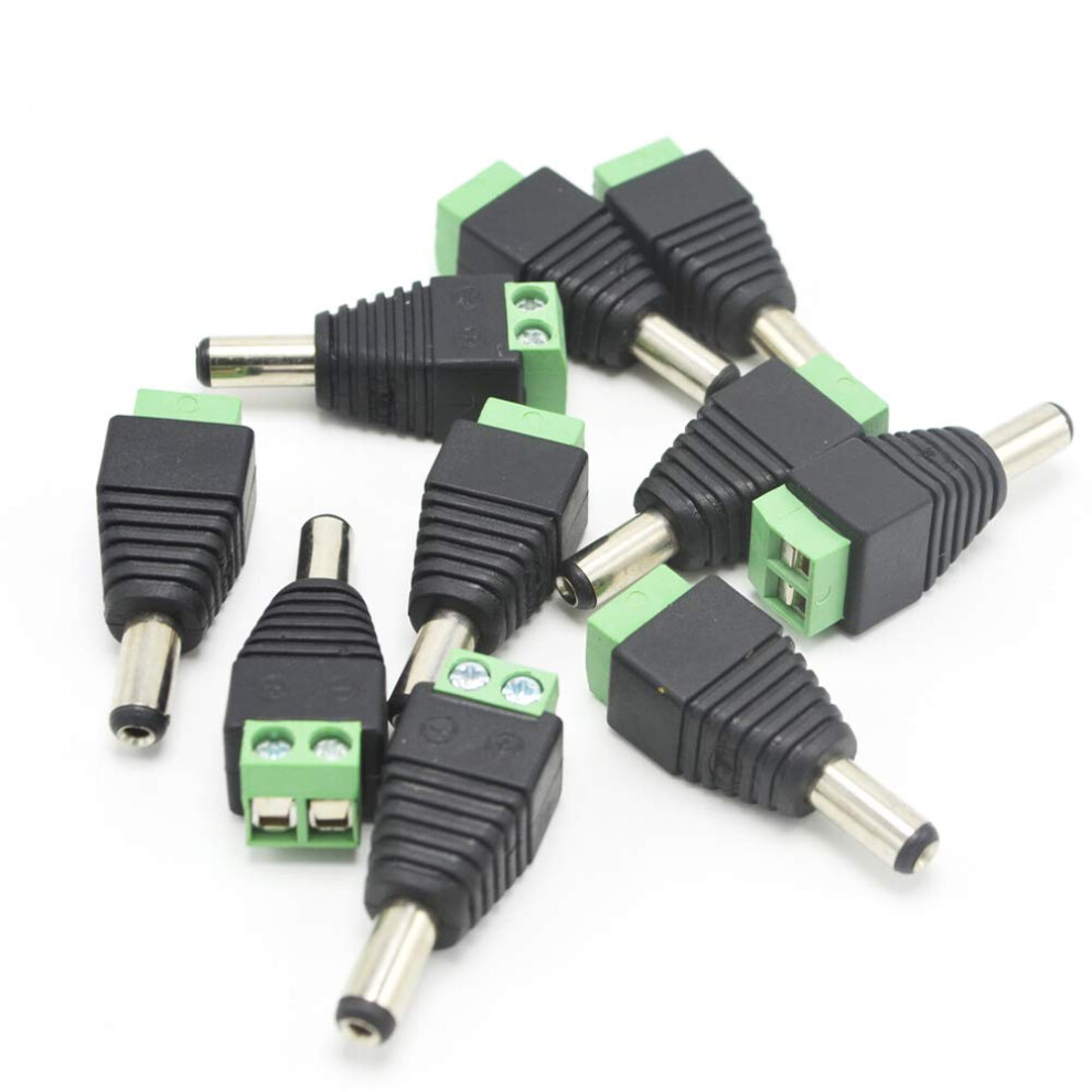 10 Pack 2.1Mm X 5.5Mm Male Dc Power Adapter Plug For Cctv Camera And Led Strip Connection 9771547337355