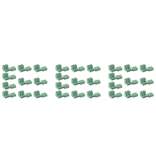 30Pcs 5.08mm Pitch 3Pin SCREW Plug-in PCB Bloque de Terminales Conector de ángulo Recto
