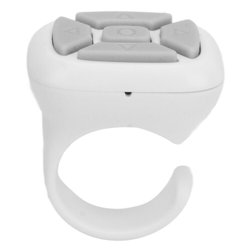 Remote Control Ring Bluetooth Selfie Button for Phone, White, 50mAh