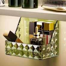 Plastic Wall-Mounted Makeup Organizer 118x77x90mm Bright Clear