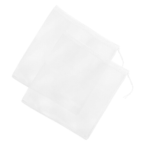 2St Witte Polyester Filterzak Voor Vijverpomp Met Trekkoord Mesh 2