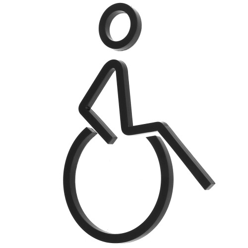 4St Zwart Acryl Invalidensymbool Voor Openbare Toiletten 1