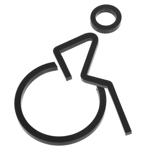 4St Zwart Acryl Invalidensymbool Voor Openbare Toiletten 2